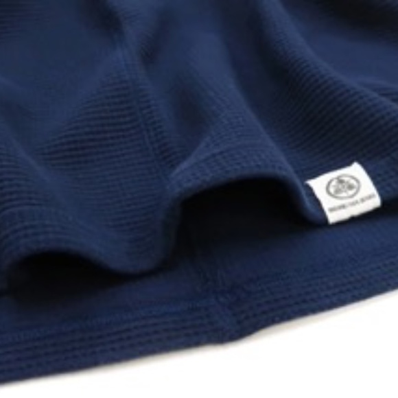 Momotaro Waffle Long Sleeve Navy - Picture 4 of 6